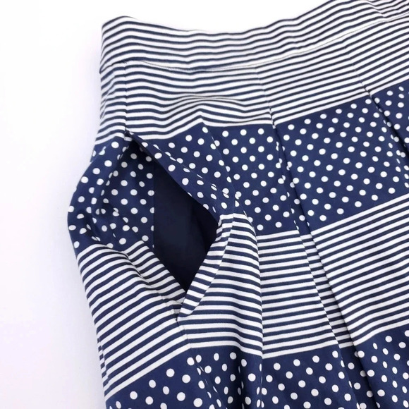 Boden Stripe/ Polka Dot Navy Lola Flared Skirt 2P - Picture 4 of 7